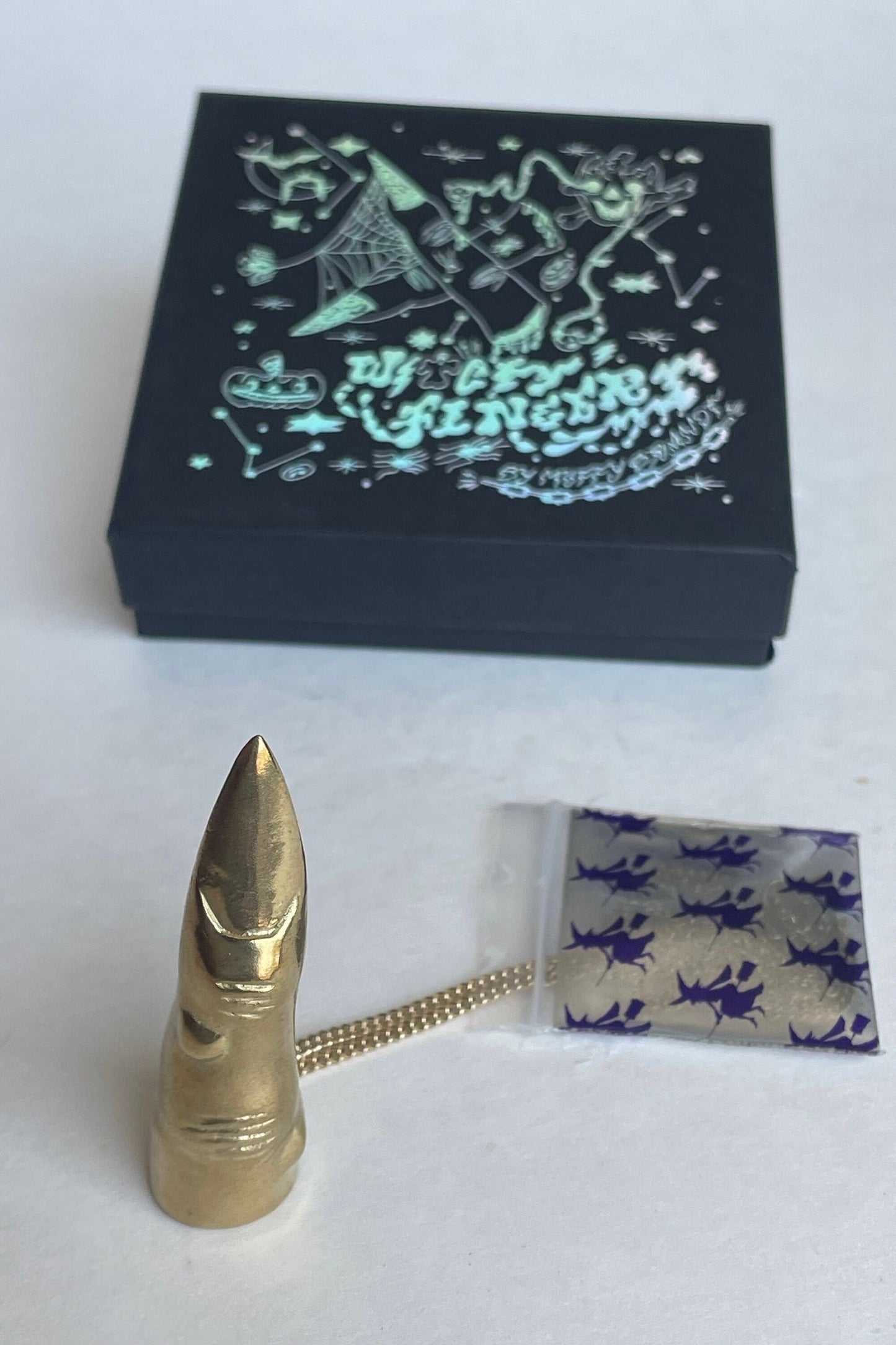 Witch finger pendant necklace - handmade