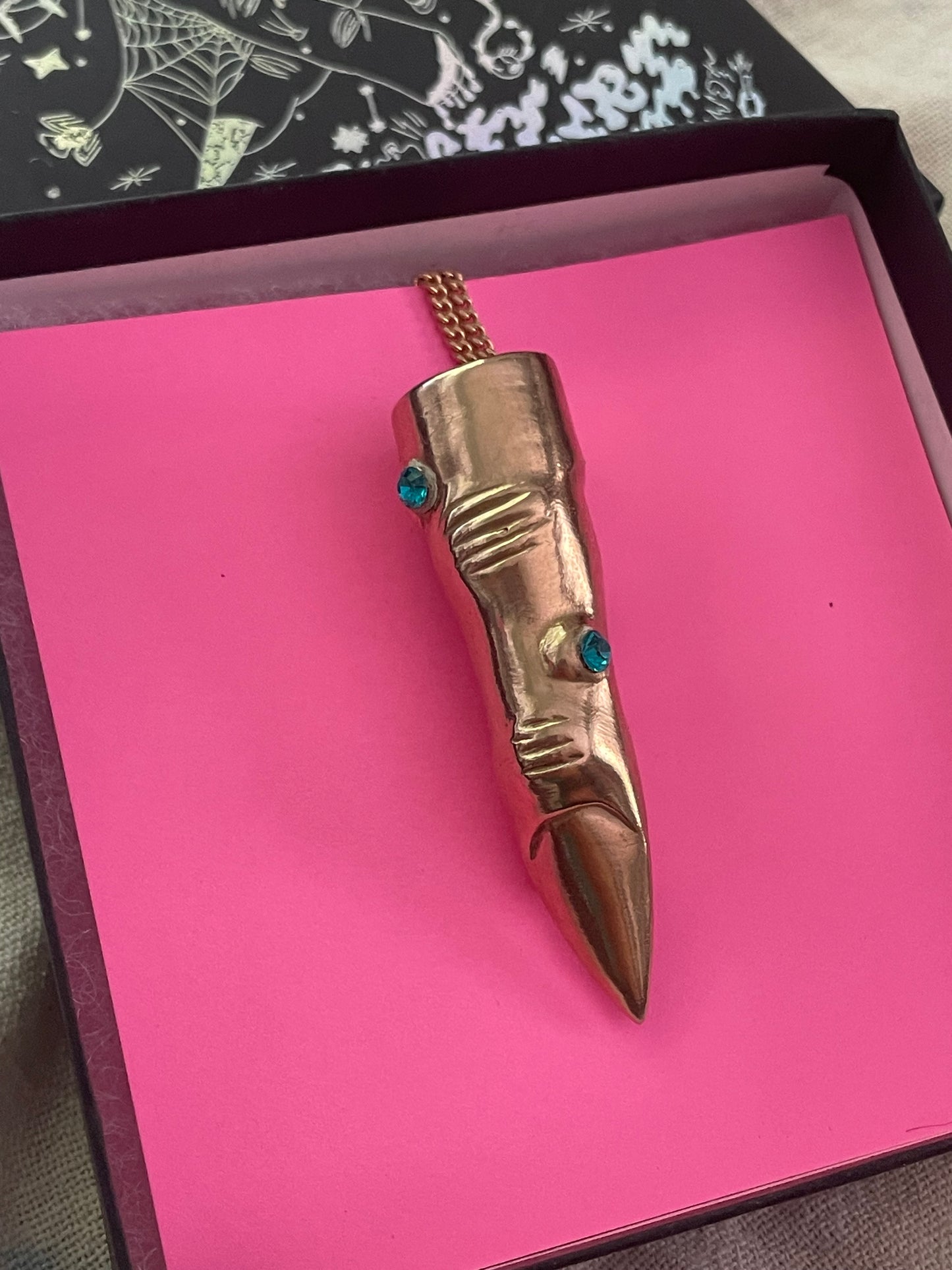 Witch finger pendant necklace - handmade